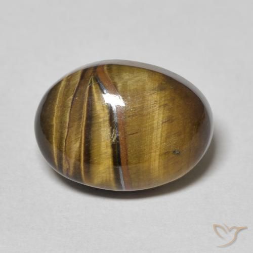 6.95ct 天然 黄棕色 虎眼石, 椭圆形, 不透明