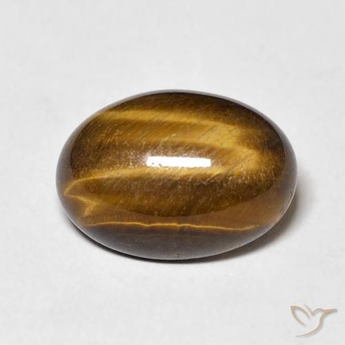 6.35ct 天然 中褐色 虎眼石, 椭圆形, 不透明