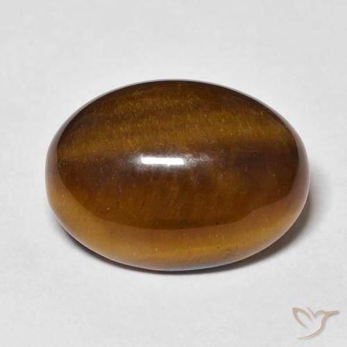 11.06ct 天然 暖棕 虎眼石, 椭圆形, 不透明