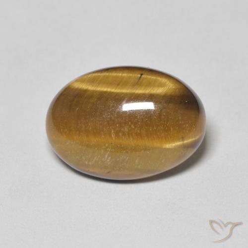 5.46ct 天然 黄棕色 虎眼石, 椭圆形, 不透明