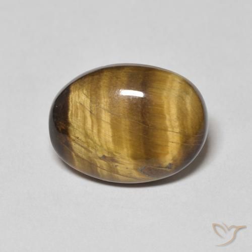 8.10ct 天然 黄棕色 虎眼石, 椭圆形, 不透明