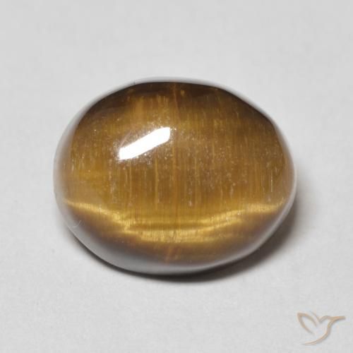 6.12ct 天然 暖棕 虎眼石, 椭圆形, 不透明