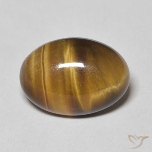 6.02ct 天然 黄棕色 虎眼石, 椭圆形, 不透明