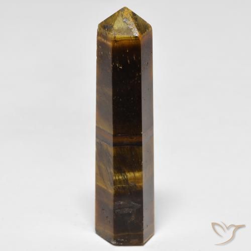 26.11克拉天然棕色Tiger's Eye，异形，37×10毫米，不透明