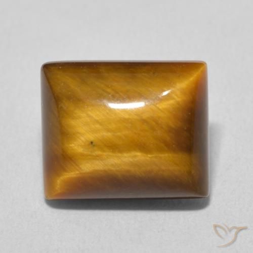 6.32ct 天然 金棕色 虎眼石, 狭长方形, 不透明