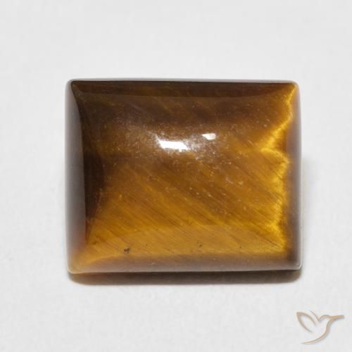 6.18ct 天然 金棕色 虎眼石, 狭长方形, 不透明