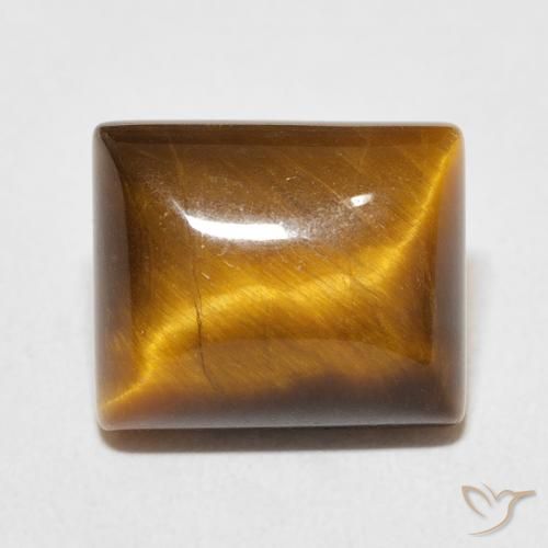 6.19ct 天然 暖棕 虎眼石, 狭长方形, 不透明