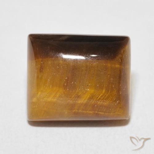 6.17ct 天然 金棕色 虎眼石, 狭长方形, 不透明