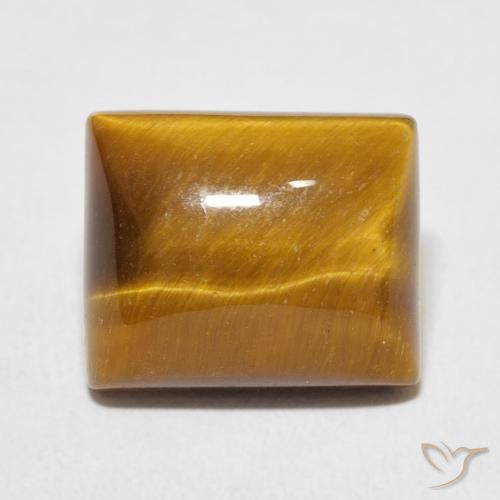 6.02ct 天然 黄棕色 虎眼石, 狭长方形, 不透明