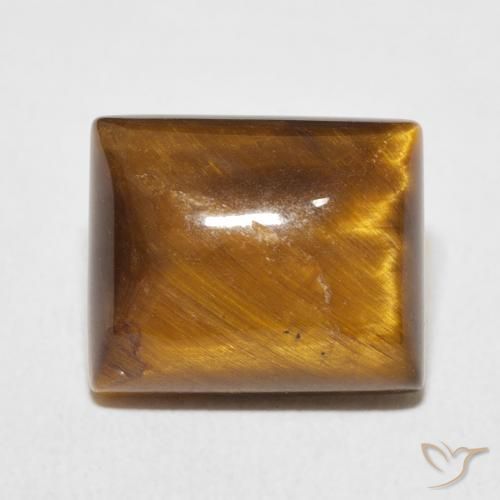 6.06ct 天然 金棕色 虎眼石, 狭长方形, 不透明