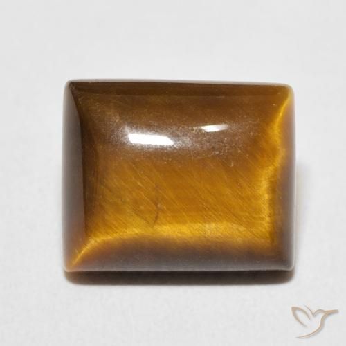 6.02ct 天然 暖棕 虎眼石, 狭长方形, 不透明