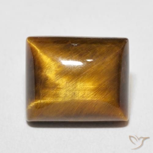 6.24ct 天然 暖棕 虎眼石, 狭长方形, 不透明