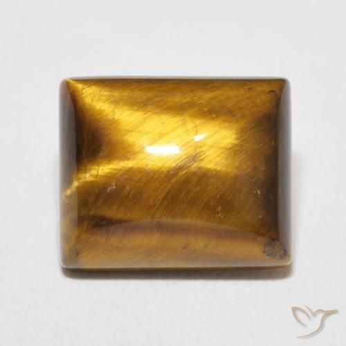 6.23ct 天然 中褐色 虎眼石, 狭长方形, 不透明