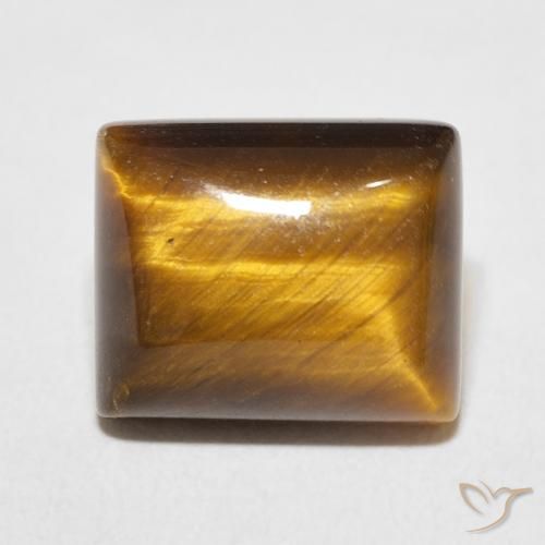 6.23ct 天然 金棕色 虎眼石, 狭长方形, 不透明