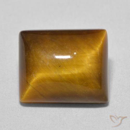 6.17ct 天然 中褐色 虎眼石, 狭长方形, 不透明