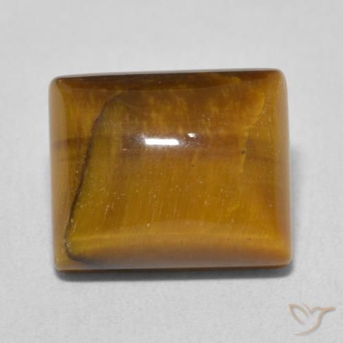 6.36ct 天然 金棕色 虎眼石, 狭长方形, 不透明