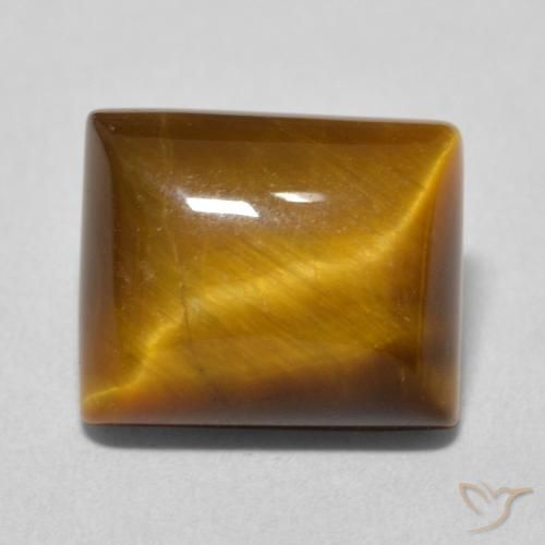 6.18ct 天然 Medium Light-Brown 虎眼石, 狭长方形, 不透明