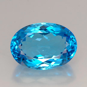 25.42克拉天然托帕石，椭圆形切割，20.5×14.5毫米，IF