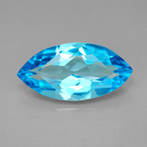 6.46克拉天然托帕石，马眼形，18.1×9.1毫米，VVS-VS