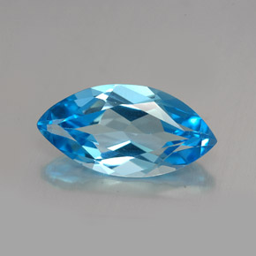 6.83克拉天然托帕石，马眼形，18×9.2毫米，VVS-VS