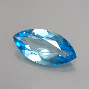 6.01克拉天然托帕石，马眼形，18×9.1毫米，VVS-VS