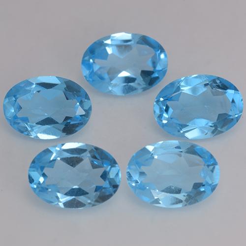4.08天然托帕石，椭圆形切割，6.9×4.9毫米，VVS-VS