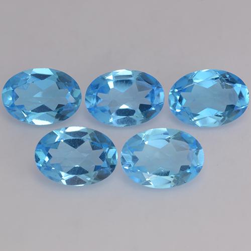 4.08天然托帕石，椭圆形切割，6.9×4.9毫米，VVS-VS