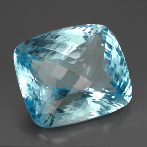185.00克拉天然托帕石，垫形剪裁，35.4×30.3毫米，IF