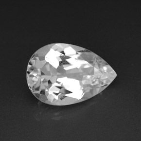 3.65克拉天然白色托帕石，梨形，12×8.1毫米，VVS-VS