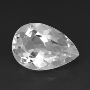 3.92克拉天然白色托帕石，梨形，11.8×8.1毫米，VVS-VS