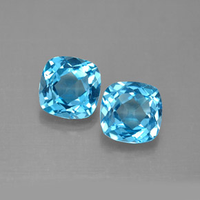 天然托帕石，垫形剪裁，7.1×7.1毫米，VVS-VS