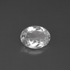 1.44克拉天然白色托帕石，椭圆形切割，8×6.1毫米，VS