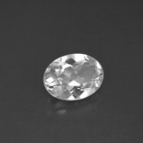 1.48克拉天然白色托帕石，椭圆形切割，8.2×6.2毫米，VS