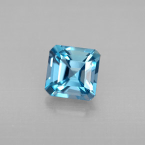 1.46克拉天然托帕石，祖母绿式切割，6×6毫米，VVS-VS