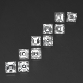 8.32天然白色托帕石，方形，5×5毫米，VVS