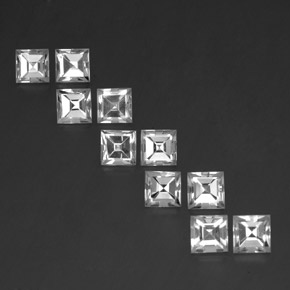 8.36天然白色托帕石，方形，5.1×5.1毫米，VVS