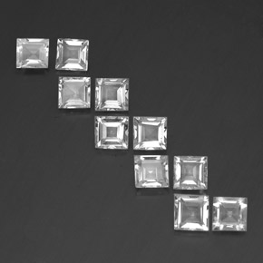 7.41天然白色托帕石，方形，5.2×5毫米，VVS-VS