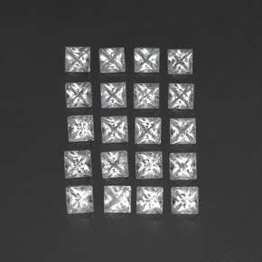 5.02天然白色托帕石，方形，3.6×3.5毫米，VS-SI