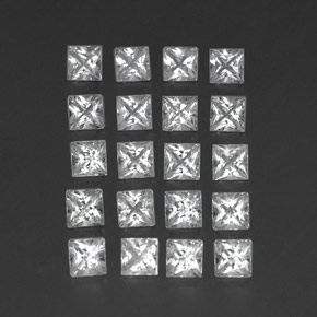 5.02天然白色托帕石，方形，3.6×3.5毫米，VS-SI