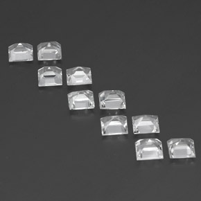 天然白色托帕石，方形，5.2×5.2毫米，VVS-VS