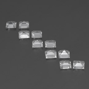 天然白色托帕石，方形，5×5毫米，VVS-VS