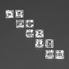 7.92天然白色托帕石，方形，5.1×5毫米，VVS-VS