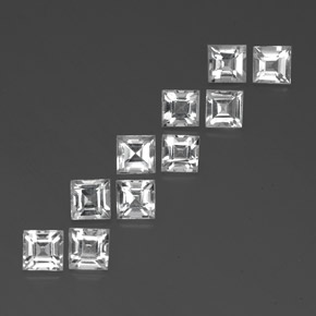 7.92天然白色托帕石，方形，5.1×5毫米，VVS-VS
