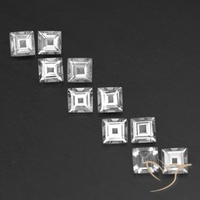 3.81ctw 天然 白色 黄玉, 正方形, VVS-VS