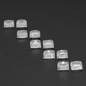 天然白色托帕石，方形，4.2×4.1毫米，VS