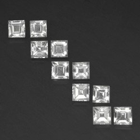 5.06天然白色托帕石，方形，4×4毫米，VS