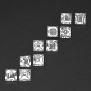 5.06天然白色托帕石，方形，4×4毫米，VS