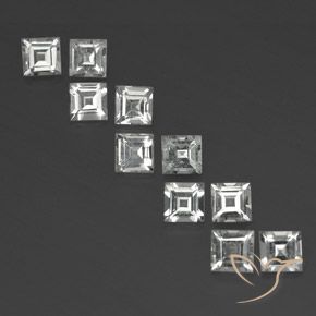 4.09天然白色托帕石，方形，4.1×4毫米，VVS-VS