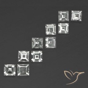 4.09天然白色托帕石，方形，4.1×4毫米，VVS-VS
