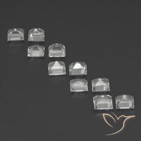 4.09天然白色托帕石，方形，4.1×4毫米，VVS-VS